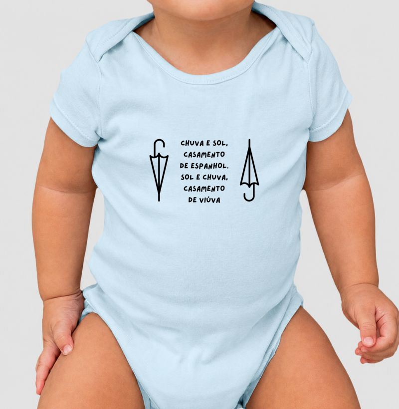Body Infantil Chuva e Sol - Letras Pretas - Imagem 2