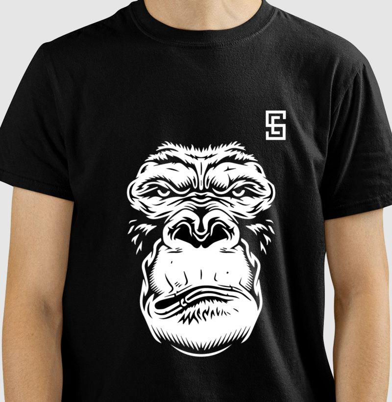 トップス MONKEY Camiseta Masculina e Feminina 