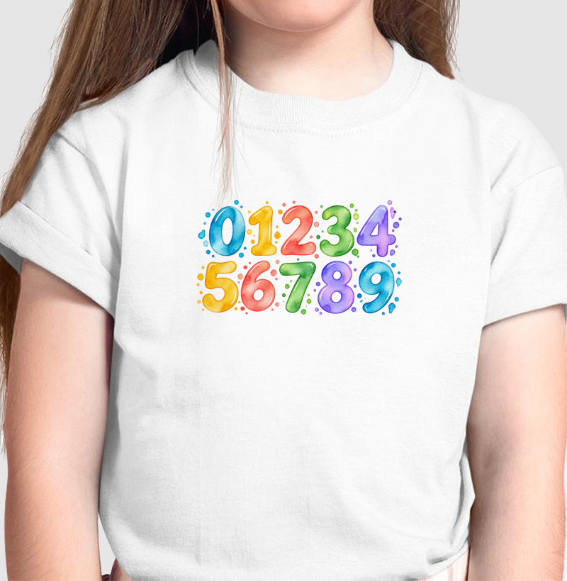 Camiseta Infantil Números em Cores - Imagem 3