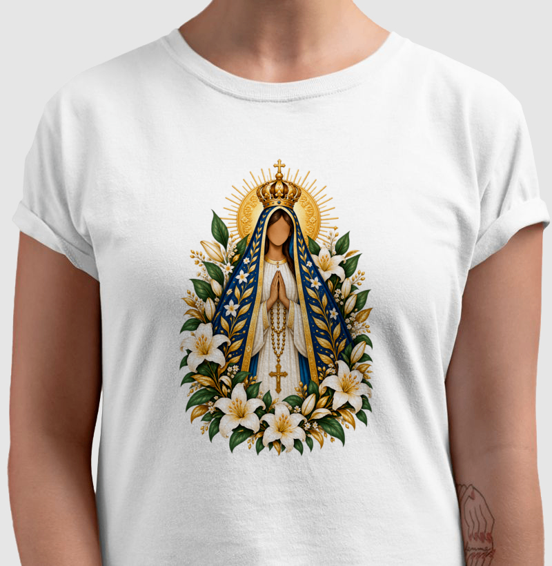 Camiseta Nossa Senhora Aparecida – Manto de Fé - Imagem 4