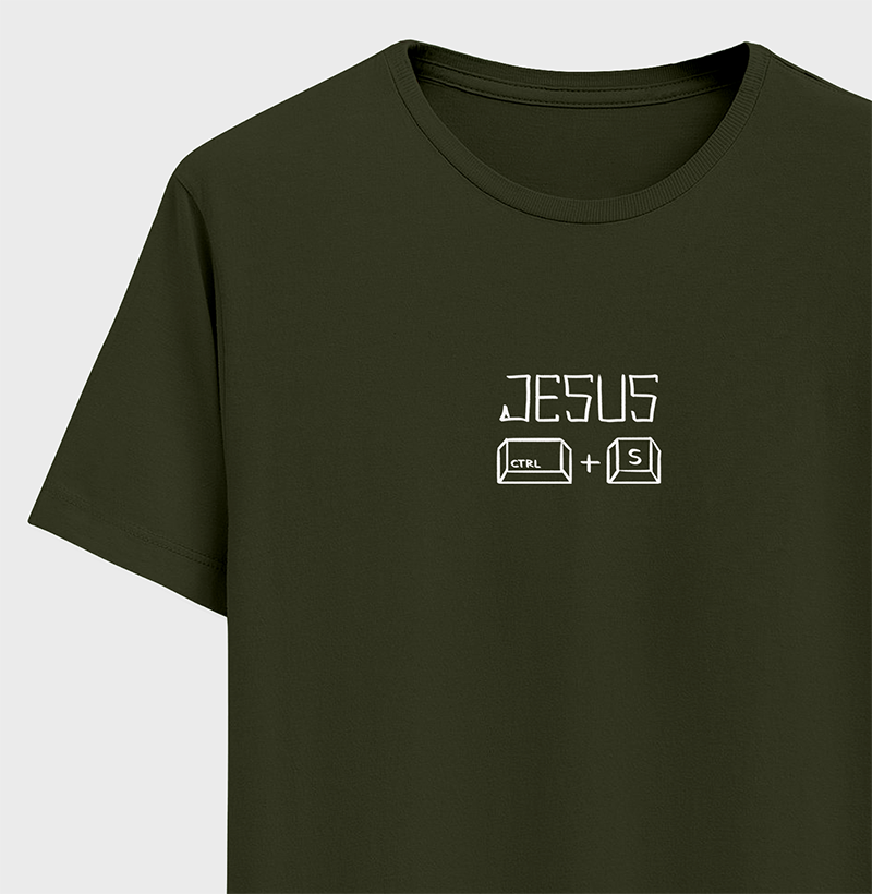 Camiseta JESUS SALVA (CTRL+S) - Algodão Peruano - Imagem 4