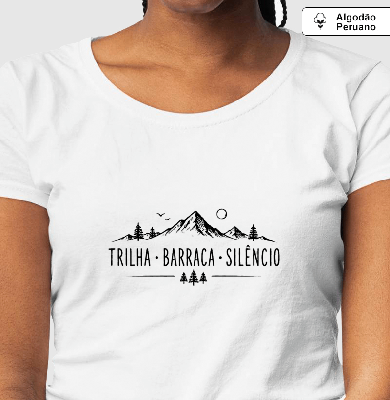 Camiseta Algodão Peruano | TRILHA, BARRACA, SILÊNCIO - Imagem 4