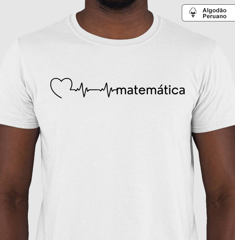 Camiseta Algodão Peruano Matemática Batimento Cardíaco - Letras Pretas - Imagem 2
