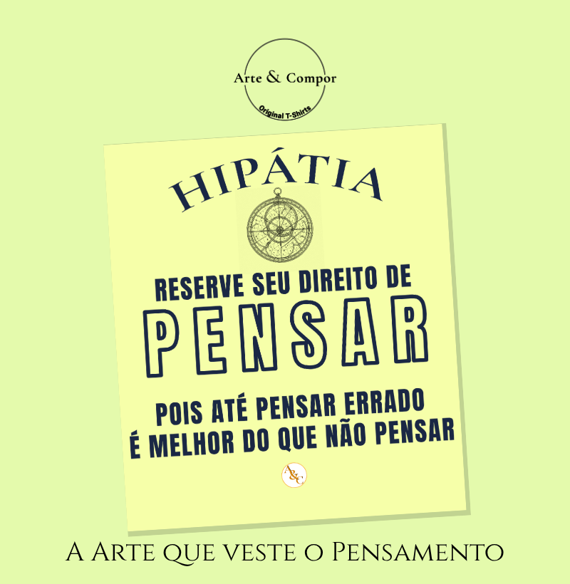 Camiseta Tipográfica Hipátia | Direito de Pensar - Imagem 4