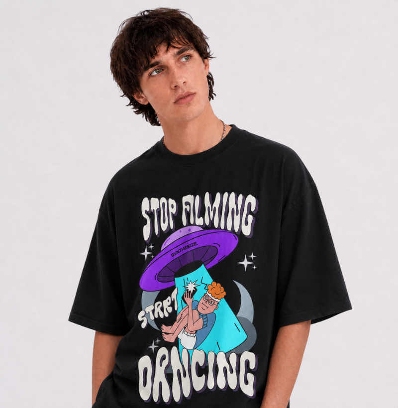 STOP FILMING — Camiseta Oversized - Imagem 3