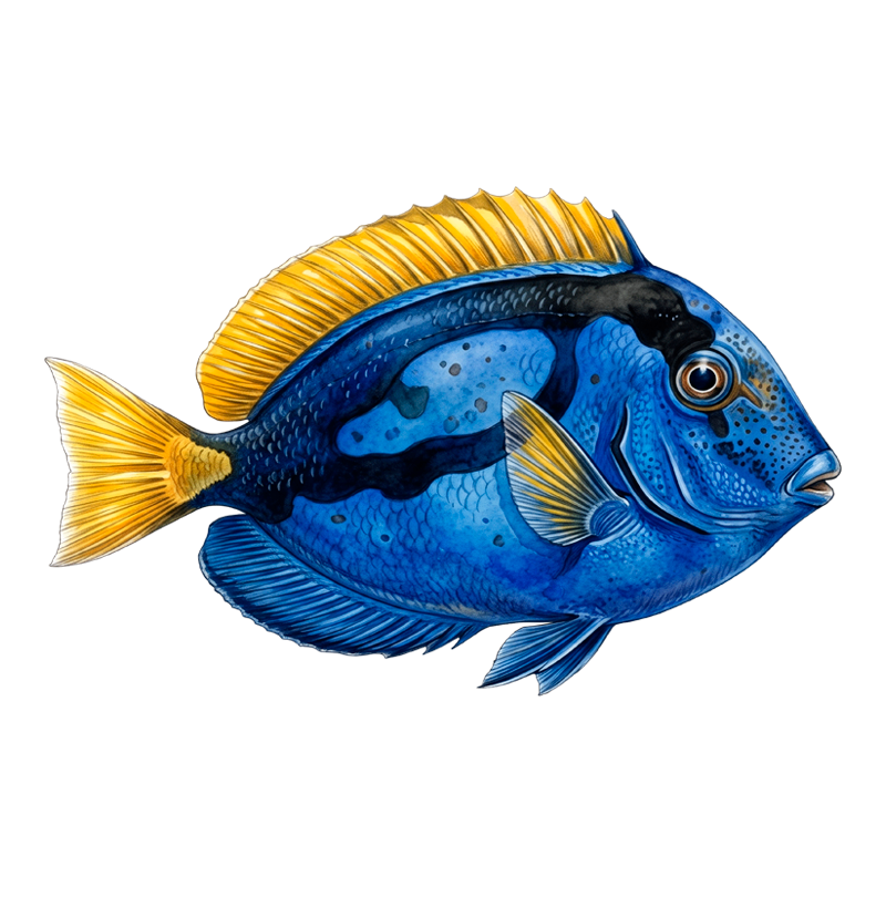 Peixes - Mini - Blue Tang - Moletom Suéter - Imagem 2