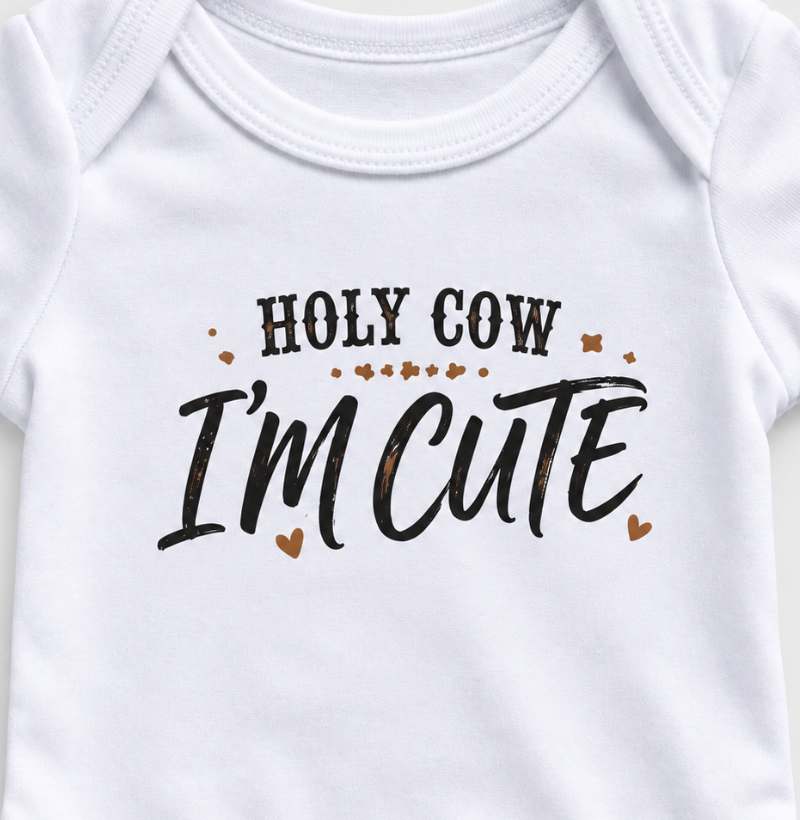 Country Holy Cow I’m Cute Lil’ Dustler 100% Algodão - Imagem 3