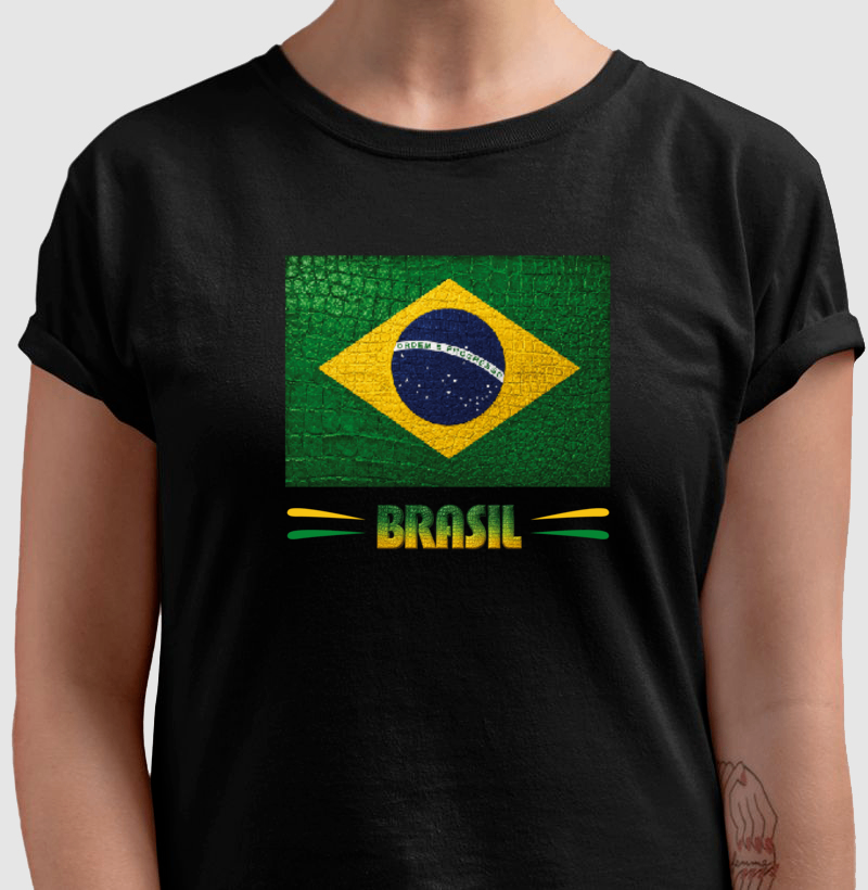 Camiseta Bandeira do BR estilizada (Feminina) - Imagem 3