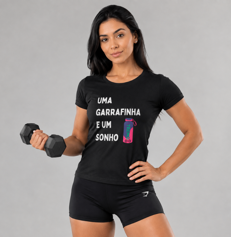 Camiseta Algodão Peruano Uma Garrafinha e um Sonho – TRENO | Camiseta Premium Fitness - Imagem 2