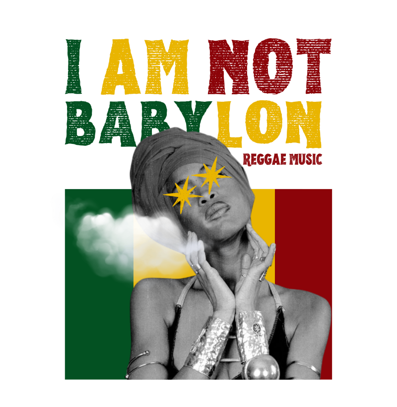 Camiseta Oversized  I Am Not Babylon!  Coleção Reggae. Unissex. Algodão Premium. - Imagem 2