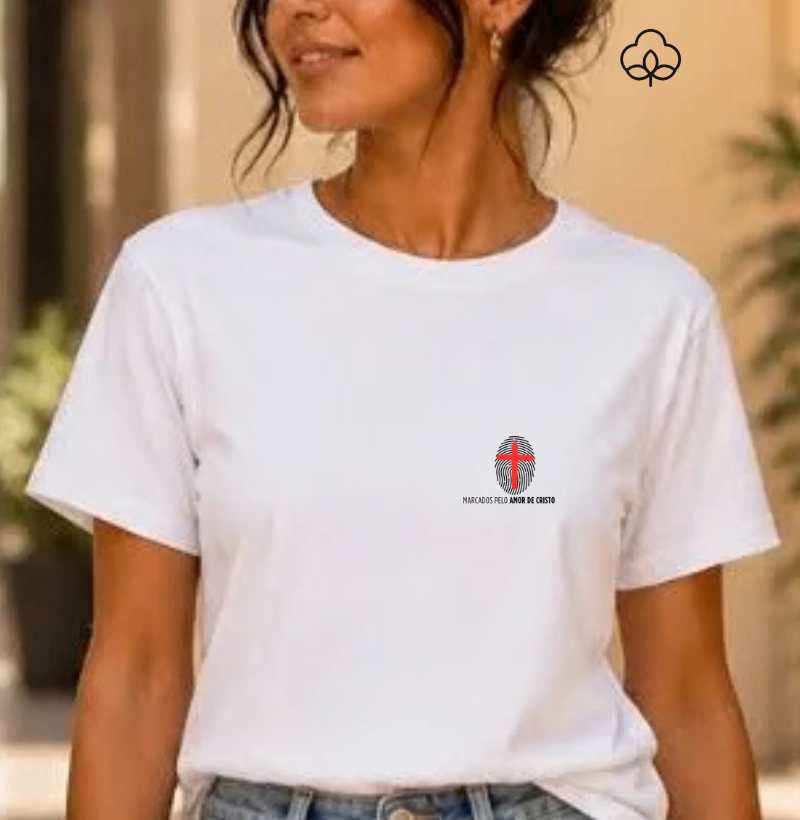 Camiseta Algodão Peruano Marcados pelo amor de Cristo. - Imagem 2