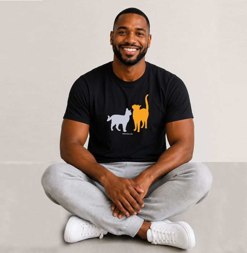 Silhuetas gatos laranja e cinza - Imagem 2
