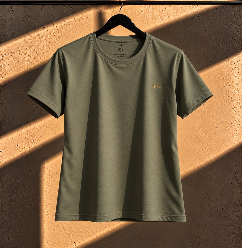 Camiseta Algodão Peruano Masculina Verde Oliva TRM Premium - Imagem 4