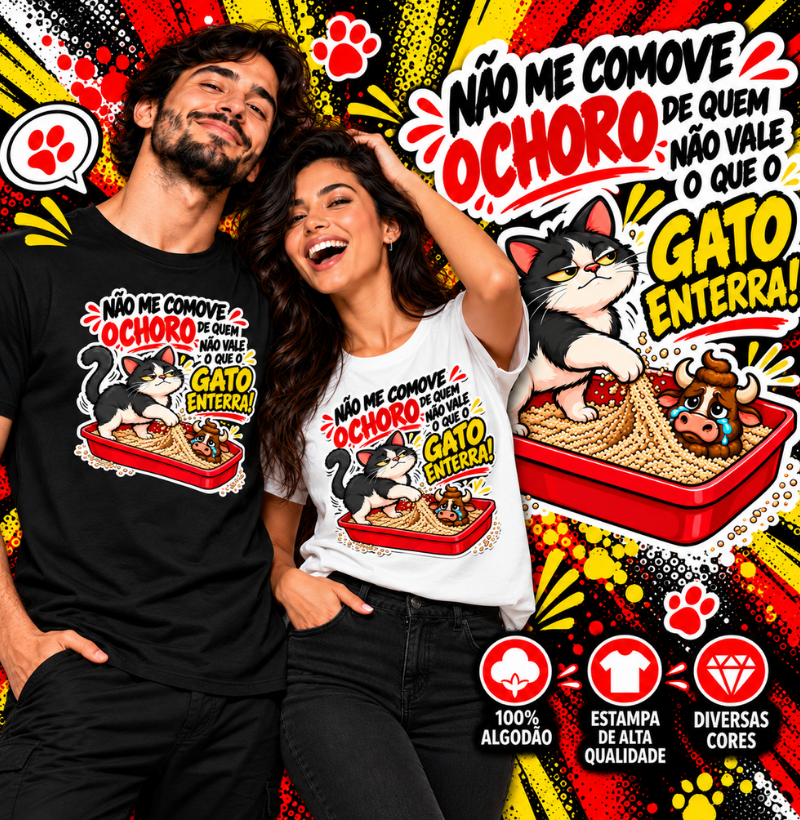 Camiseta Gato Poop em Algodão - Imagem 4