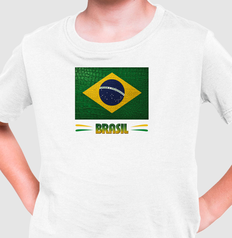 Camiseta Infantil Bandeira do BR estilizada Unissex - Imagem 2