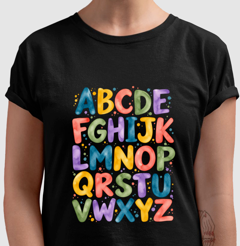 Camiseta Alfabeto em Cores - Imagem 3