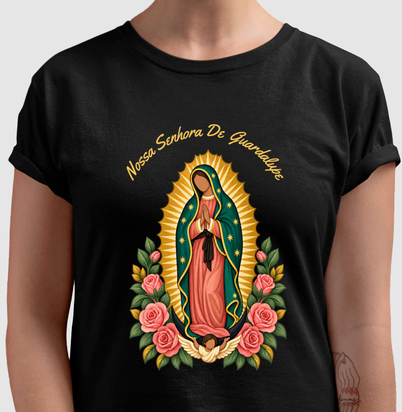 Camiseta Nossa Senhora de Guadalupe — Rosas de Esperança - Imagem 3