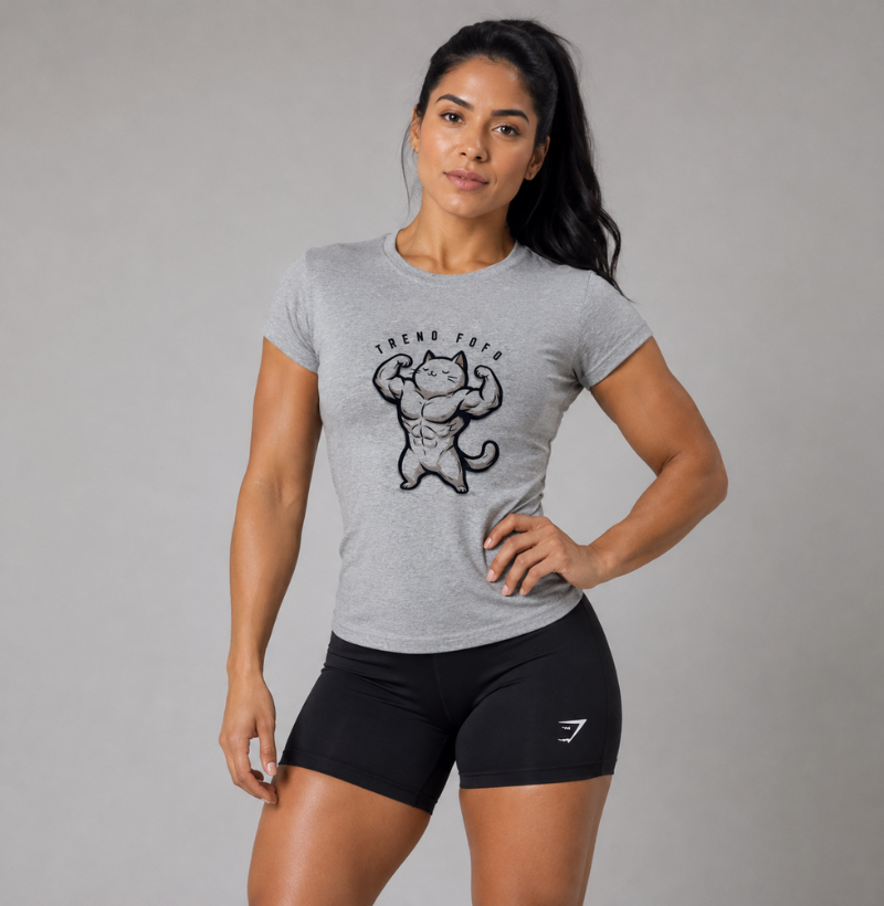 Camiseta TRENO Fofo Gateiro | Estilo Casual para Quem Ama Gatos e Treinar - Imagem 3