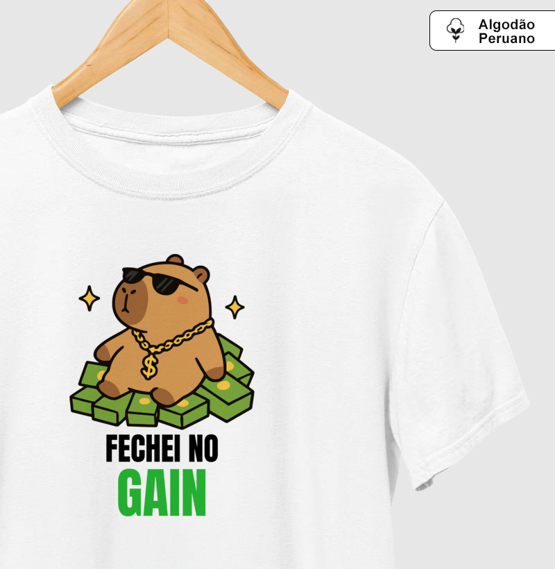 Camiseta Algodão Peruano Trader Fechei no Gain - Imagem 2