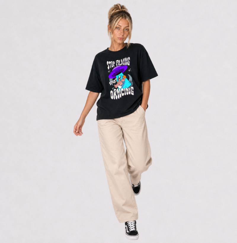 STOP FILMING — Camiseta Oversized - Imagem 4