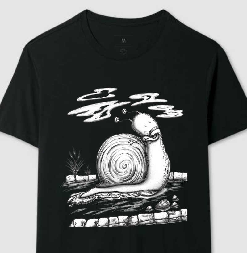 Camiseta Caracol Preta e Branco - Imagem 4