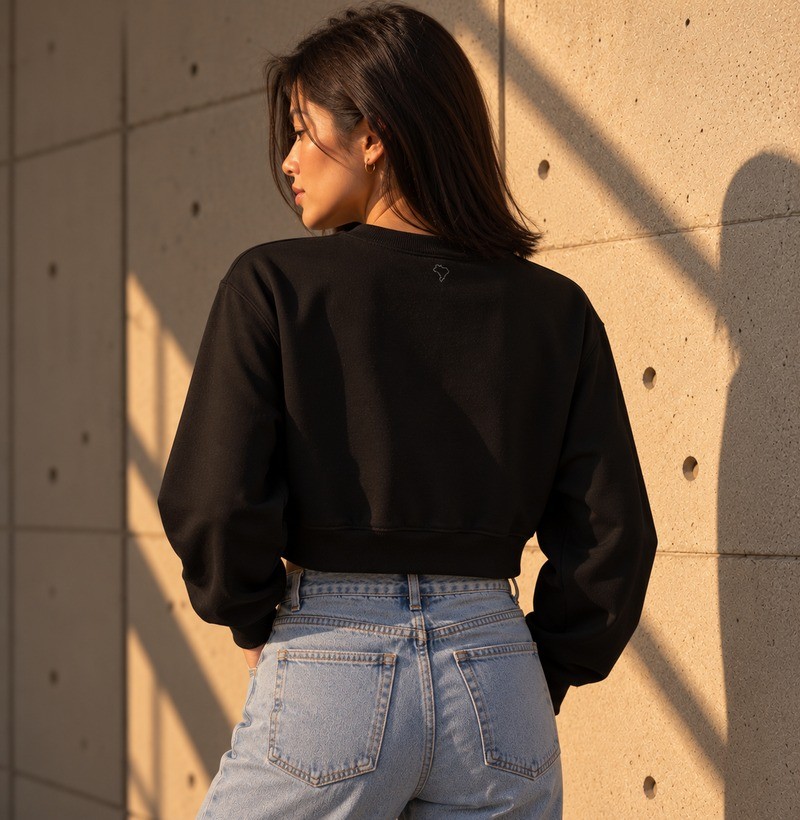 TRM Timeless Cropped Moletom Black - Imagem 2
