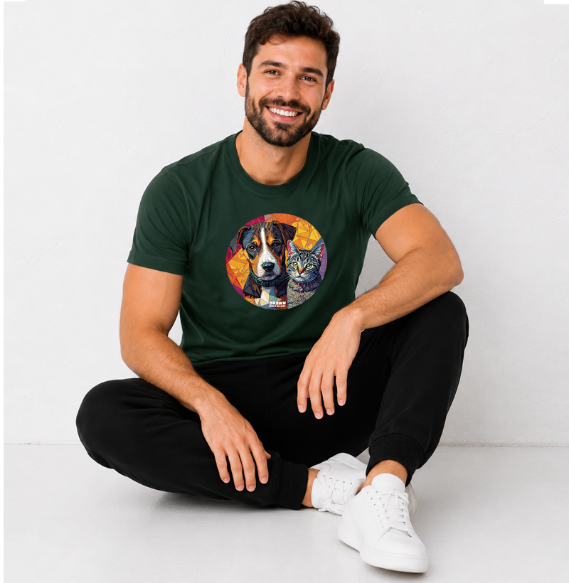 Cachorro e gato mosaico em círculo - Imagem 2