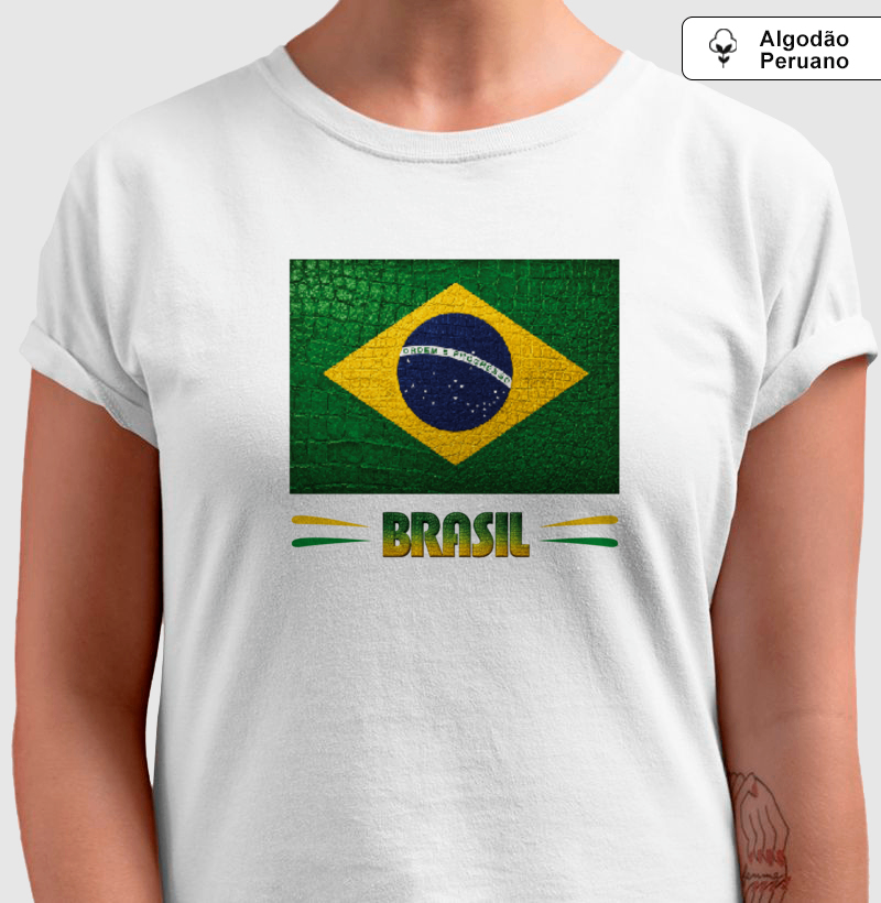 Camiseta Bandeira do BR estilizada (Feminina) - Imagem 2