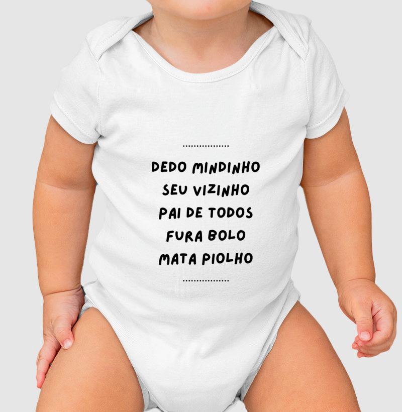Body Infantil Dedo Mindinho - Letra Pretas - Imagem 4