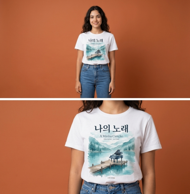 Camiseta Dorama "A Minha Canção" - Estampa Piano no Lago | Sonagi - Imagem 2