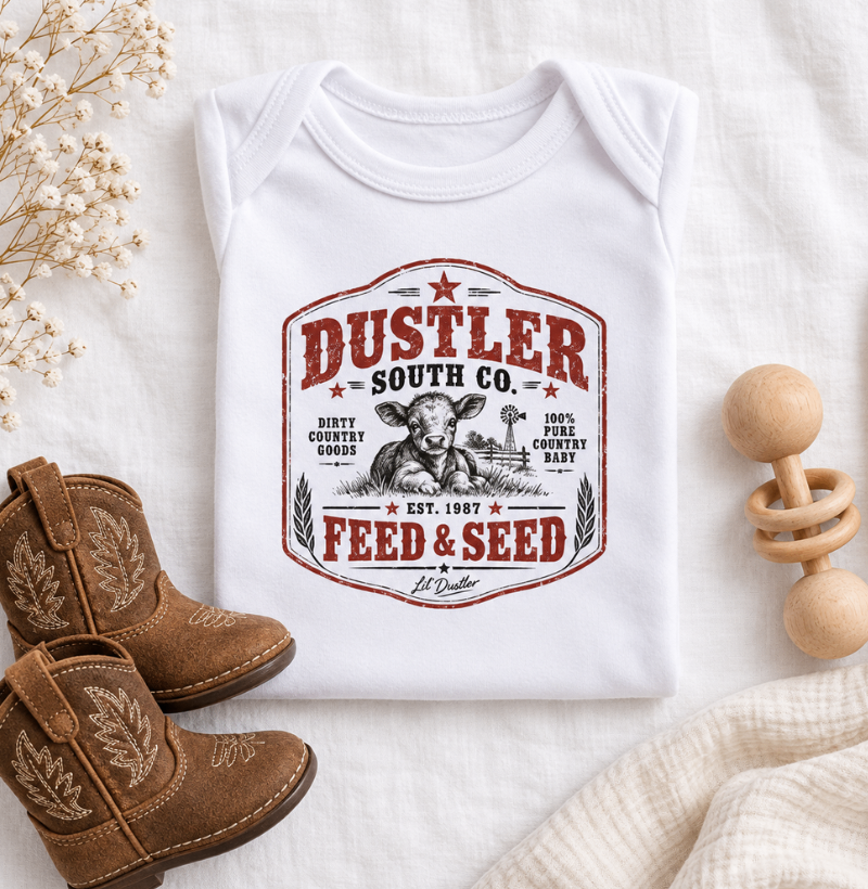 Body Bebê Unissex Feed & Seed – Lil’ Dustler Country 100% Algodão - Imagem 2