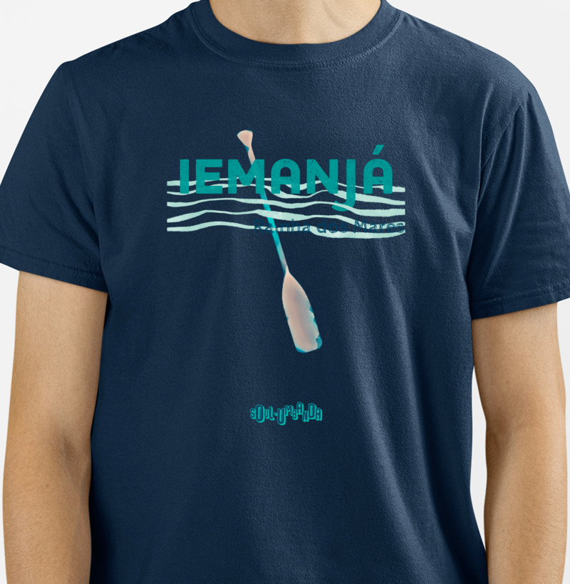 camiseta IEMANJÁ rainha dos mares masculina - Imagem 3
