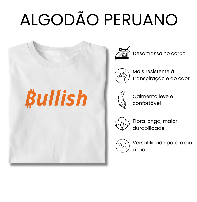 Camiseta Bitcoin ₿ullish Algodão peruano - Imagem 2