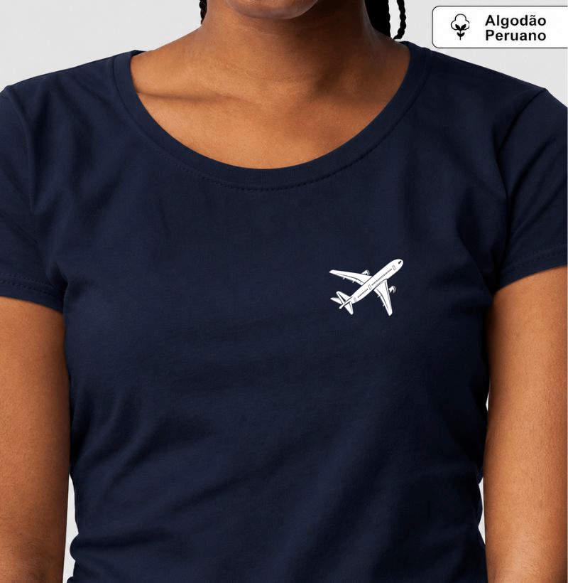 Camiseta Algodão Peruano | Avião Minimalista - Imagem 3