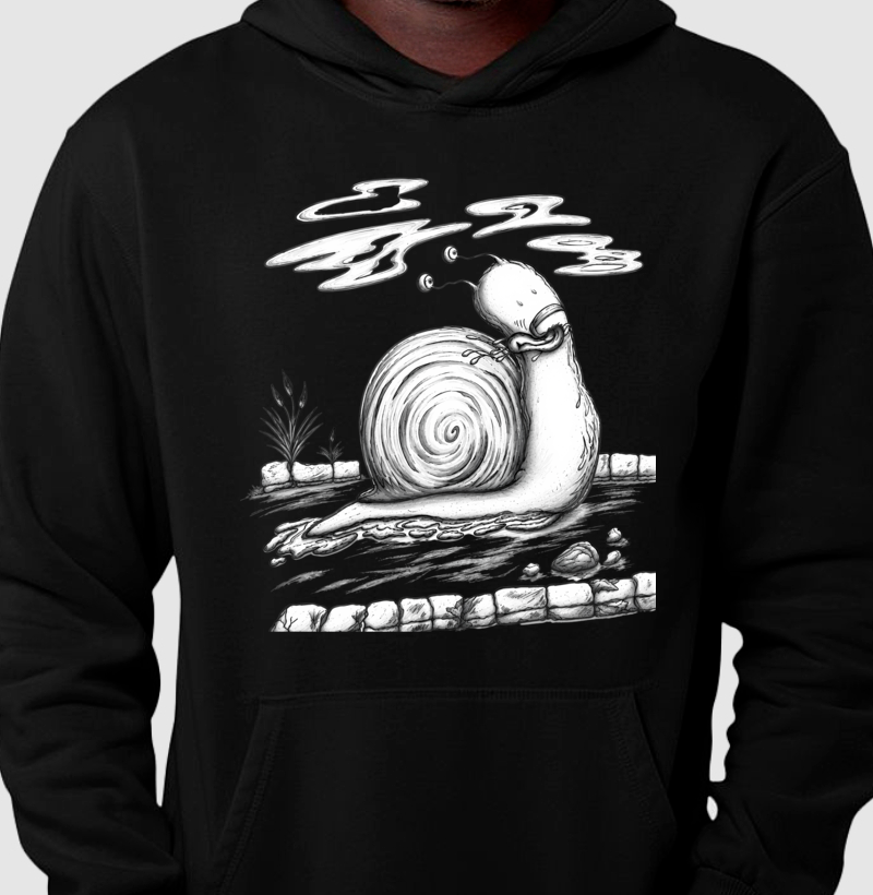 Hoodie Moletom Caracol Preta e Branco - Imagem 4
