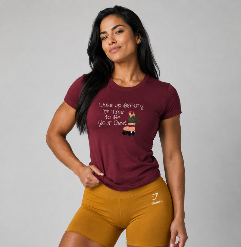 Camiseta 100% Algodão Wake Up Beauty, It's Time to Be Your Best – TRN | Camiseta Fitness  - Imagem 3