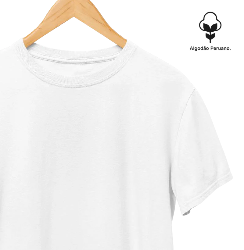 Camiseta lisa PREMIUM algodão peruano branca - CLÁSSICA  - Imagem 3
