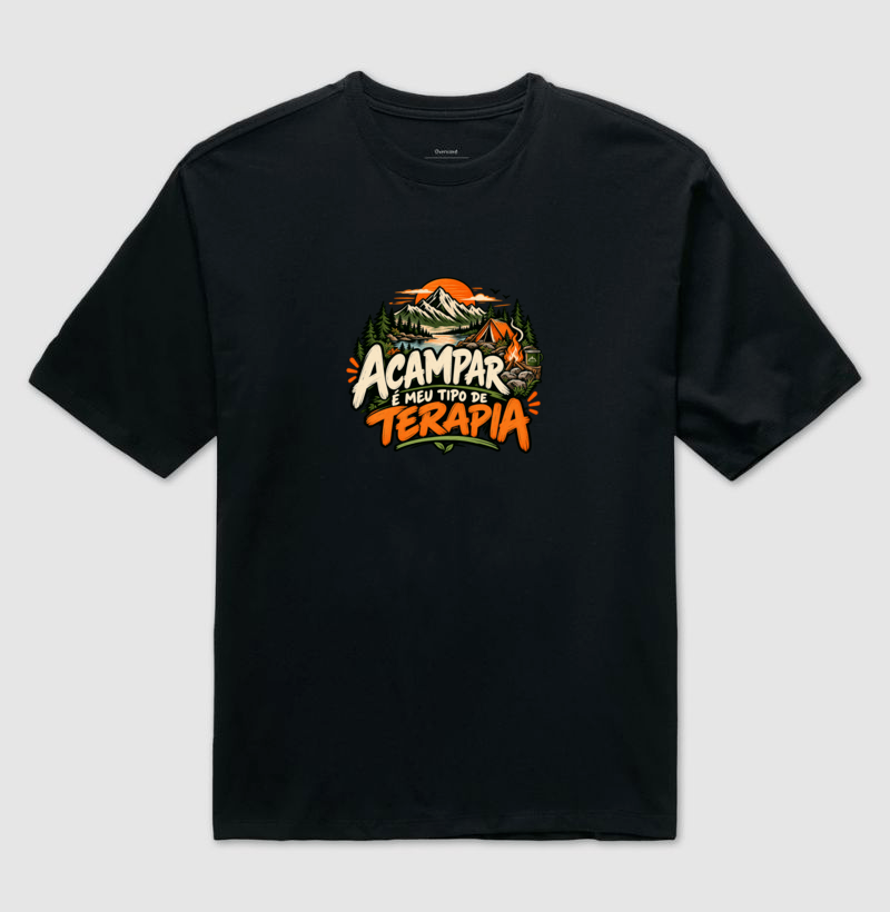 Camiseta Oversized | Acampar é Meu Tipo de Terapia - Imagem 2