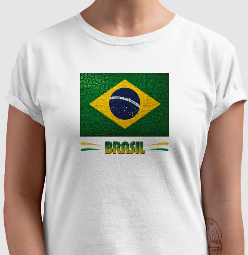 Camiseta Bandeira do BR estilizada (Feminina) - Imagem 4