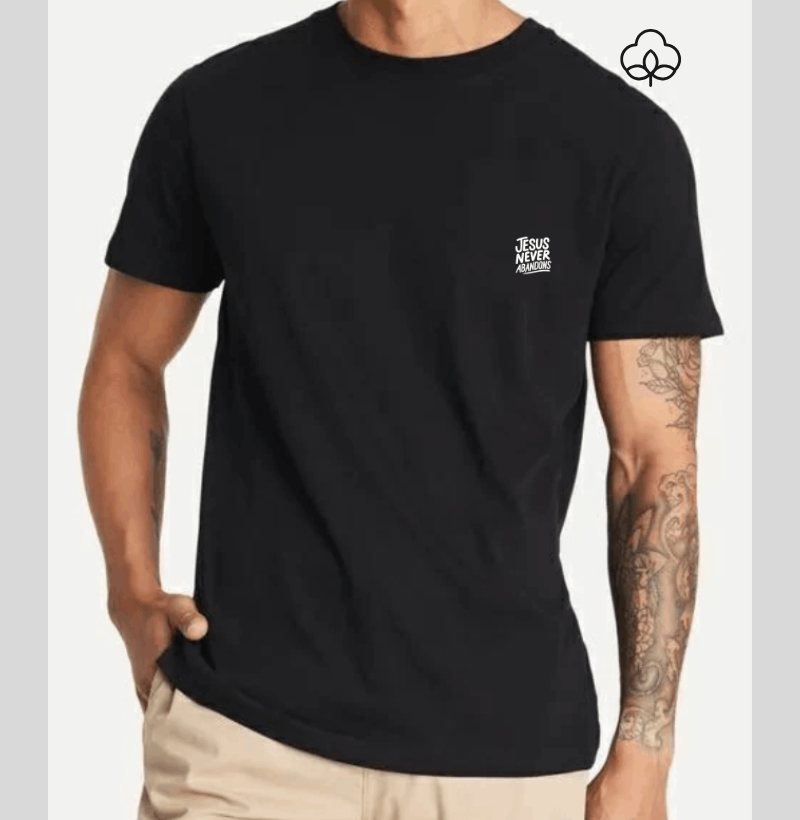 Camiseta algodão Peruano Jesus Never Abandons - Imagem 4