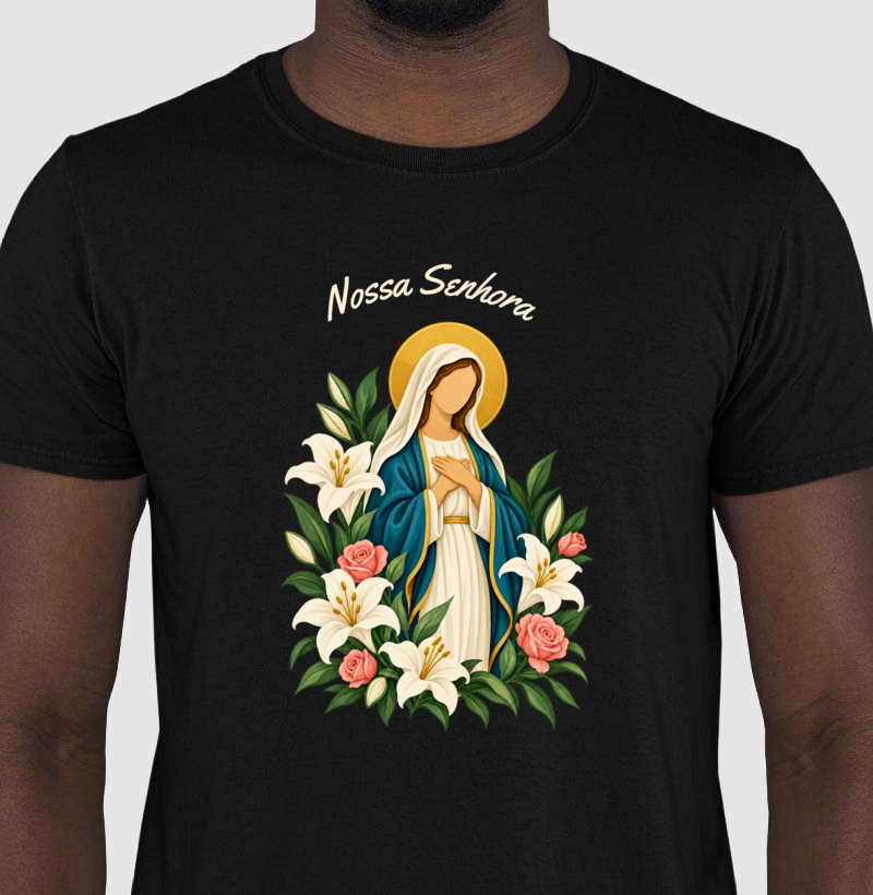 Camiseta Nossa Senhora — Flores de Fé - Imagem 4