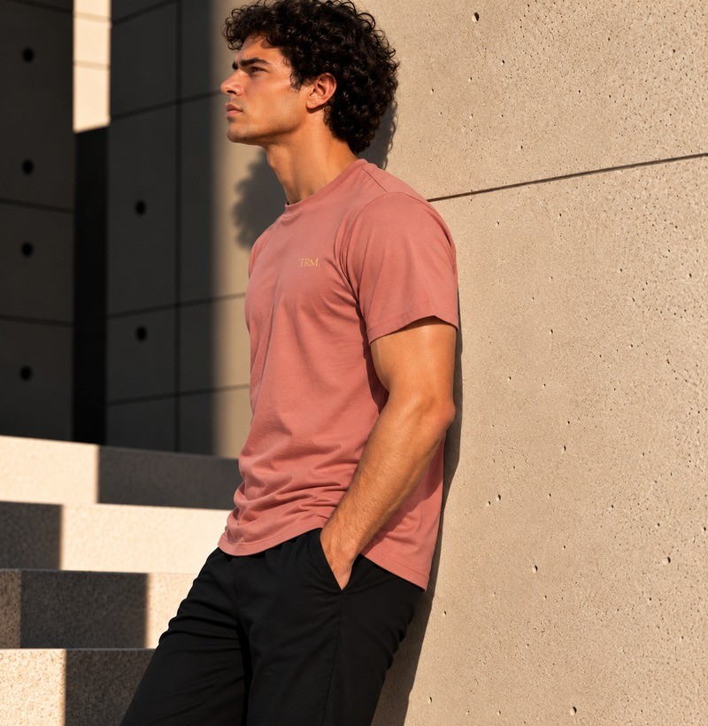 Camiseta Básica Masculina Rosê TRM Timeless - Imagem 3