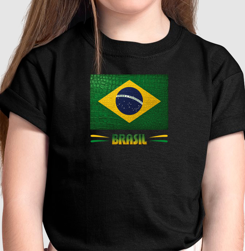 Camiseta Infantil Bandeira do BR estilizada Unissex - Imagem 3