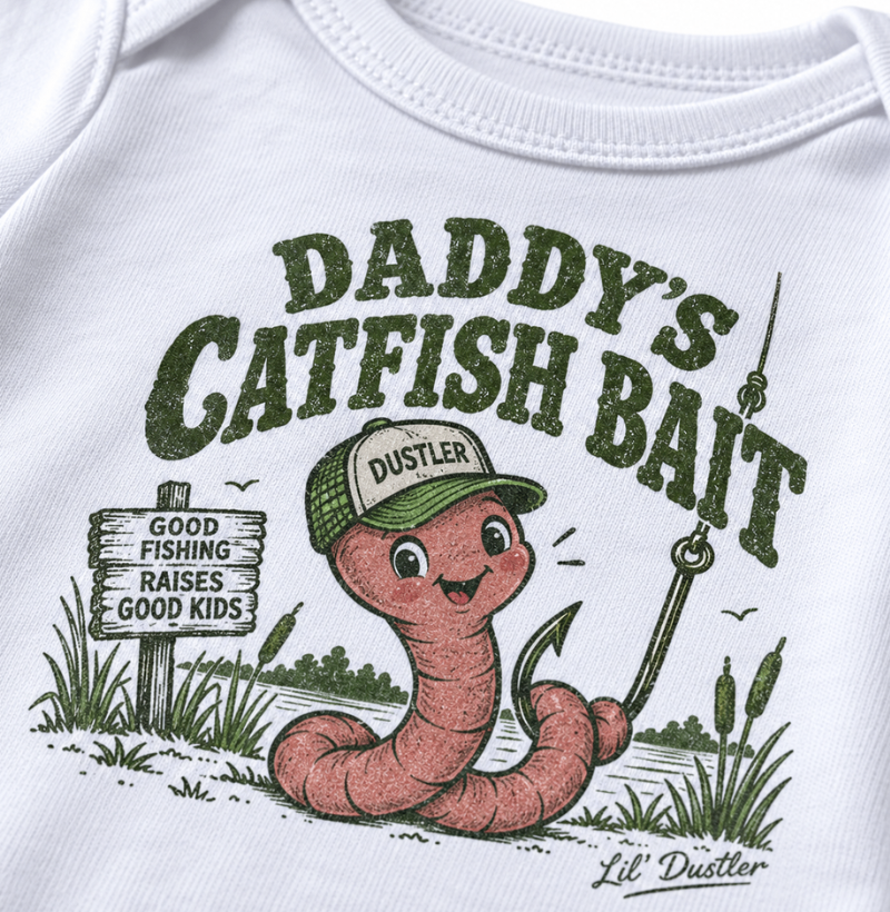 Body Bebê Unissex Daddy’s Catfish Bait – Lil’ Dustler Country Infantil - Imagem 3