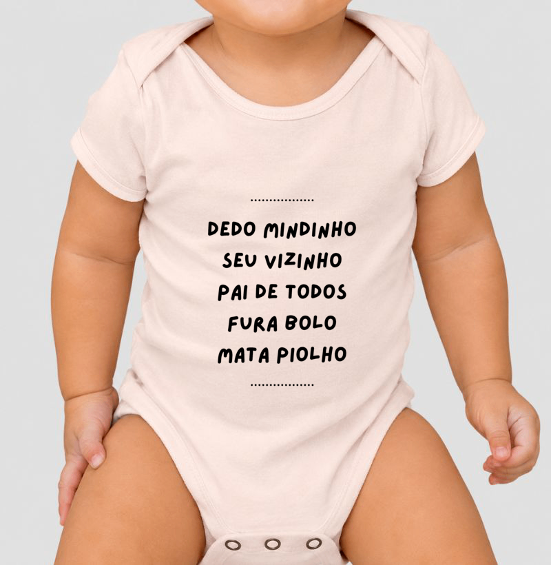 Body Infantil Dedo Mindinho - Letra Pretas - Imagem 3