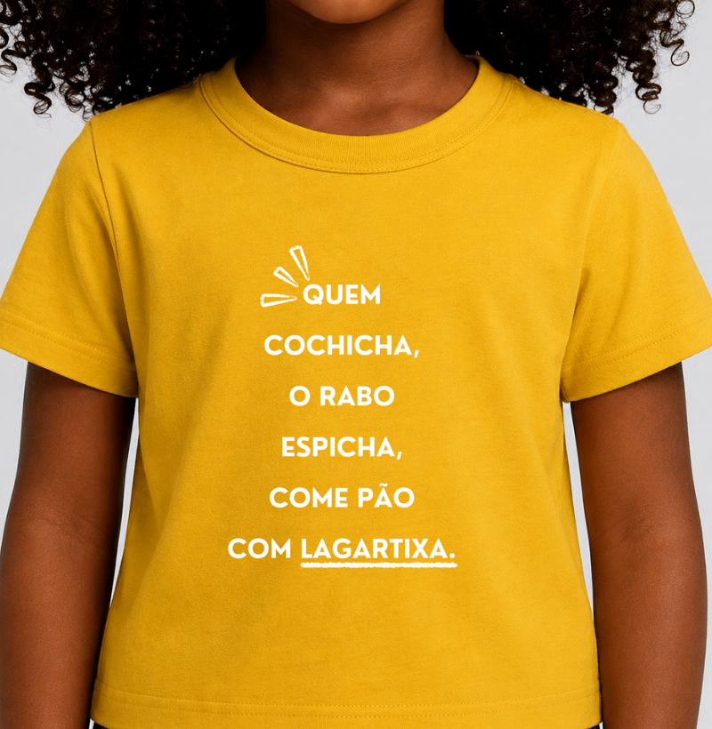 Camiseta Infantil Quem Cochicha - Letras Brancas - Imagem 4