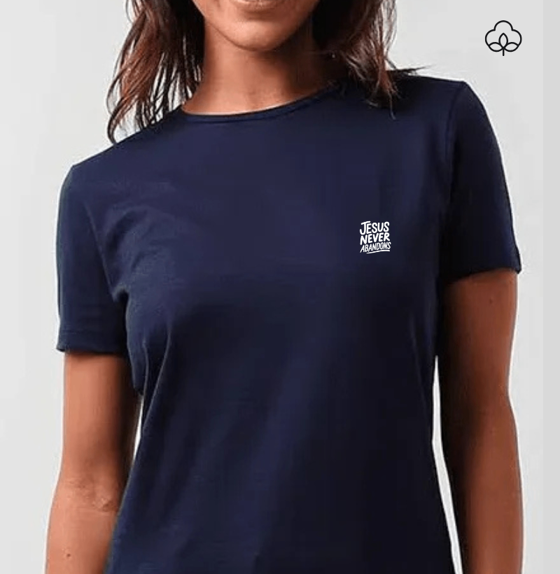 Camiseta algodão Peruano Jesus Never Abandons - Imagem 3
