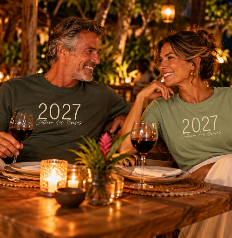 Camiseta Outeiro das Brisas 2027 – Réveillon na Bahia - Algodão Peruano  - Imagem 2
