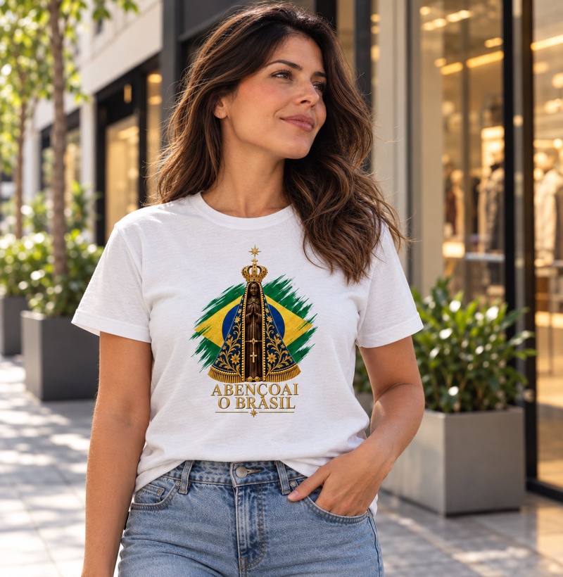 Abençoai o Brasil - Nossa Senhora Aparecida (Algodão Premium) - Imagem 4
