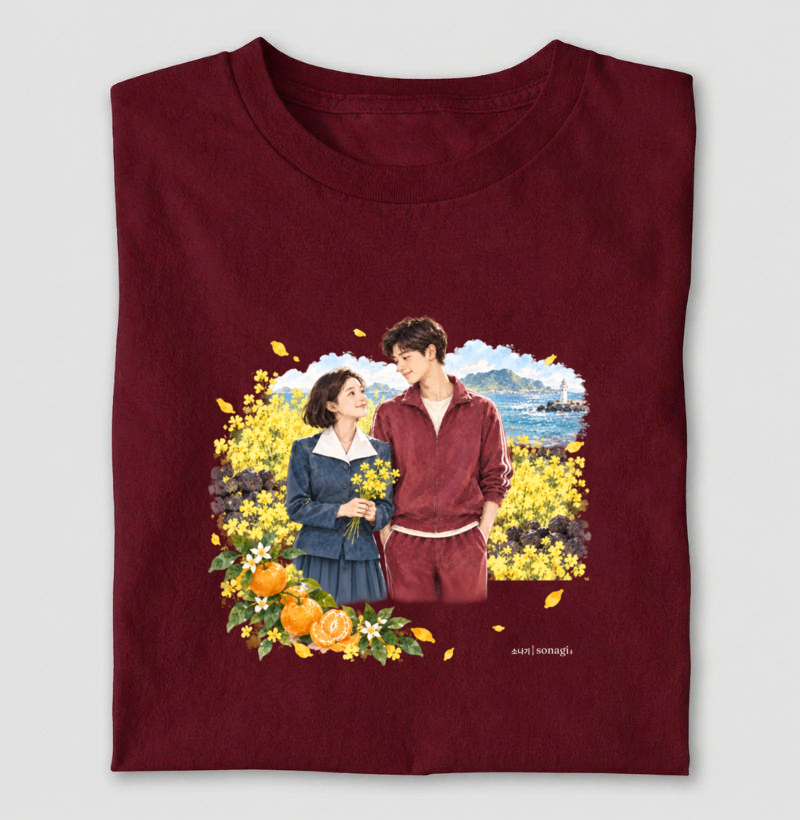 Camiseta Entre Tangerinas e Primaveras | Camiseta Dorama em Aquarela - Imagem 3